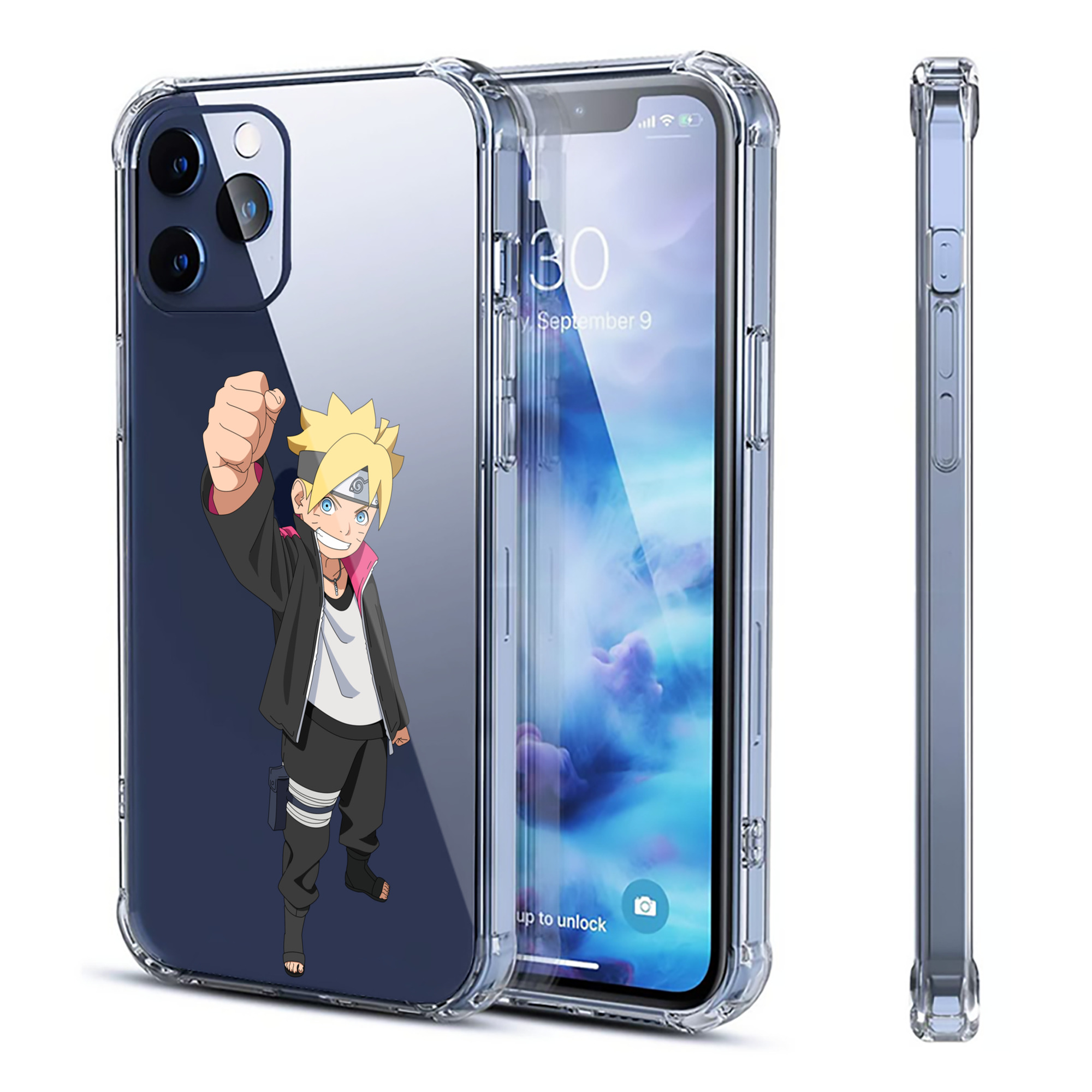 （画像用） NARUTO -ナルト- うずまき ボルト Uzumaki Boruto 【iPhone 12シリーズ対応】透明スマホケース（クリアソフトケース）